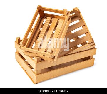 Empty bread basket on white background Stock Photo
