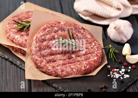 Raw Ground beef meat Stock Photo