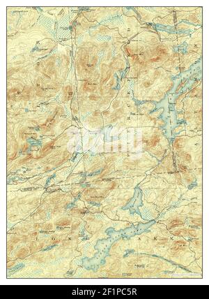 Tupper Lake, New York, map 1907, 1:62500, United States of America by Timeless Maps, data U.S. Geological Survey Stock Photo