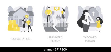 Living together abstract concept vector illustrations. Stock Vector