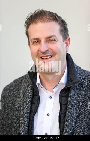 08 March 2021, Saxony-Anhalt, Bad Dürrenberg: Guido Födisch, Managing Director of Leuwo Leuna Wohnungs GmbH and Deputy Chairman of the Friends of the Bad Dürrenberg State Garden Show. The spa park at the graduation house forms the core of the approximately 15-hectare State Garden Show site. The 636 meter Gradierwerk is redeveloped for the 2023 taking place national horticultural show. In total, the renovation of the longest continuous, still preserved salt-grading plant in Germany costs about 2.9 million euros. Photo: Jan Woitas/dpa-Zentralbild/dpa Stock Photo