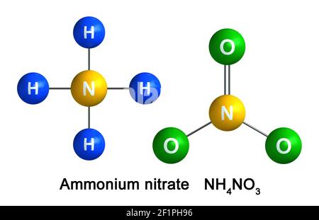 3d render of molecular structure of Ammonium chloride isolated over ...