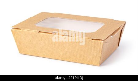 Brown unlabeled paper food box Stock Photo