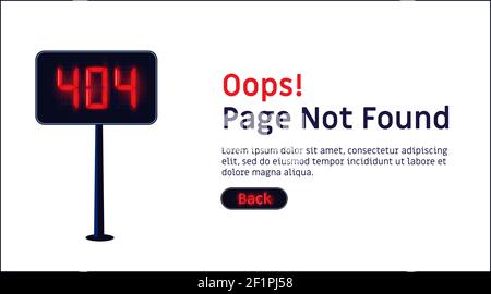 Oops, 404 error website template Stock Vector