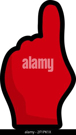 American Football Foam Finger Icon. Editable Outline With Color Fill Design. Vector Illustration. Stock Vector