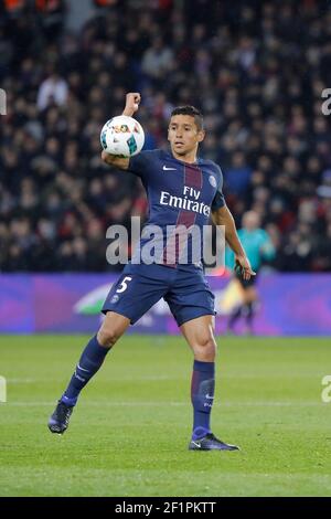 Marcos Aoas Correa dit Marquinhos (PSG) during the French Championship Ligue 1 football match between Paris Saint-Germain and AS Monaco on January 29, 2017 at Parc des Princes stadium in Paris, France - Photo Stephane Allaman / DPPI Stock Photo
