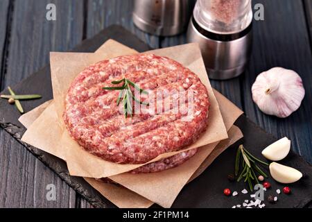 Raw Ground beef meat Stock Photo