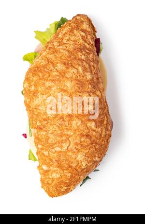 Sandwich with ham on white background Stock Photo