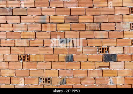 Detailed closeup brick wall texture Stock Photo