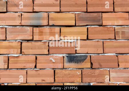 Detailed closeup brick wall texture Stock Photo