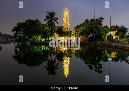 The Tran Quoc Pagode in Hanoi in Vietnam Stock Photo