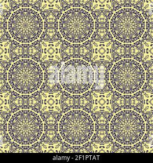 Ornamental colorful seamless pattern.Floral background design with mandala and damask ornament. Stock Vector