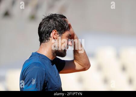 Jeremy Chardy (FRA) at practice on tennis court 2 during the Roland Garros French Tennis Open 2017, preview, on May 25, 2017, at the Roland Garros Stadium in Paris, France - Photo Stephane Allaman / DPPI Stock Photo