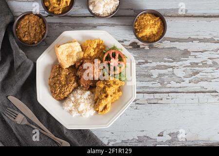 Caruru traditional Afro-Brazilian food typical of Bahia. Stock Photo