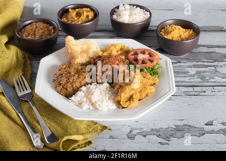 Caruru traditional Afro-Brazilian food typical of Bahia. Stock Photo