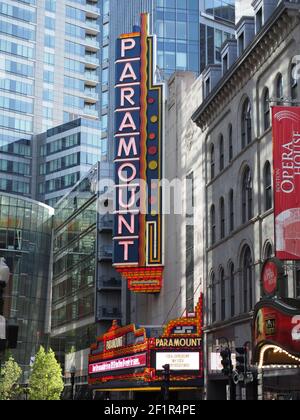 Image of the Paramount Theatre in downtown Boston. Stock Photo