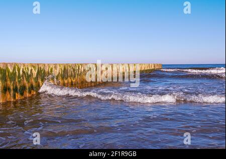 Coastline of Baltic sea. Baltic sea during windy day. Stock Photo