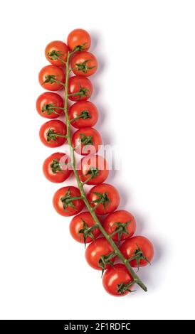 Tomatoes cherry branch on white background Stock Photo