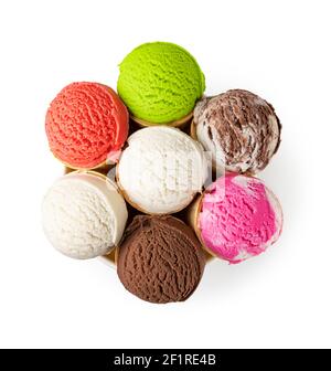 Ice cream waffle cone on white background Stock Photo