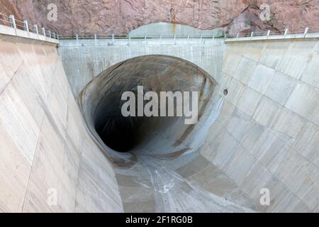 Hoover Dam spillway on the Arizona side, Arizona, Nevada, USA Stock Photo