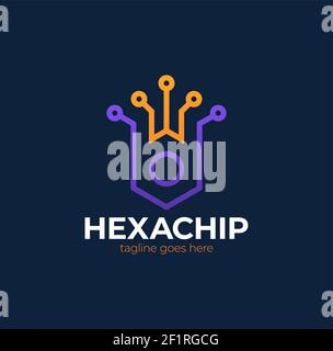 Technology - vector logo template for corporate identity. Abstract hexagon tech icon. Network, internet tech concept. Stock Vector