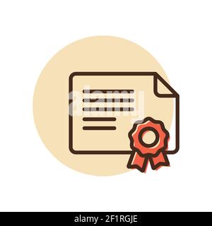 Certified outline icon. Workspace sign. Graph symbol for your web site design, logo, app, UI. Vector illustration, EPS10. Stock Vector