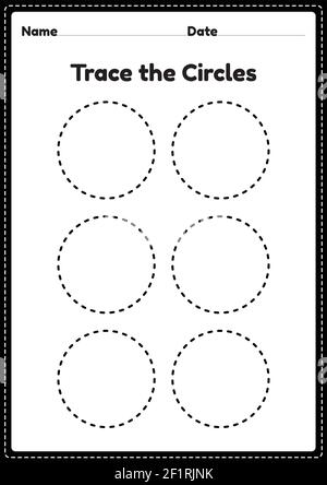 Trace the circle worksheet for kindergarten and preschoolers kids for ...