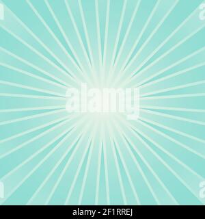 Sunlight retro faded background. Pale blue and beige color burst background. Fantasy Vector illustration. Magic Sun beam ray sunburst pattern backgrou Stock Vector