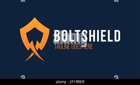 Thunder Shield logo design ready to use Premium Vector. Creative electric logo design template. Modern vector symbol of electric power protection. bol Stock Vector
