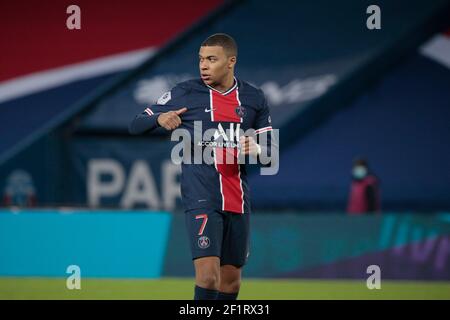 Kylian Mbappe (PSG) reacted during the French championship Ligue 1 football match between Paris Saint-Germain and Girondins de Bordeaux on November 28, 2020 at Parc des Princes stadium in Paris, France - Photo Stephane Allaman / DPPI Stock Photo