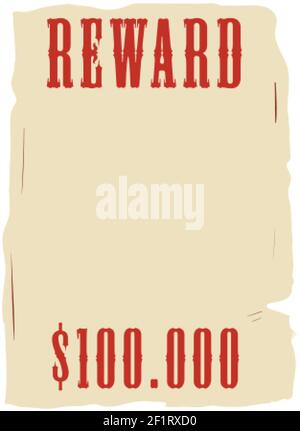 Social story template of wanted dead or alive placard Stock Vector