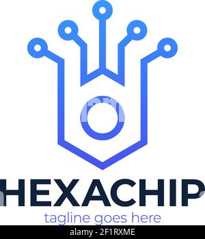 Technology - vector logo template for corporate identity. Abstract hexagon tech icon. Network, internet tech concept. Stock Vector