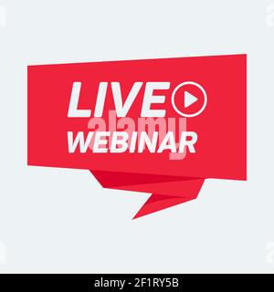 Live vebinar abstraction red stamp vector isolated on white background. Vector illustration. Stock Vector