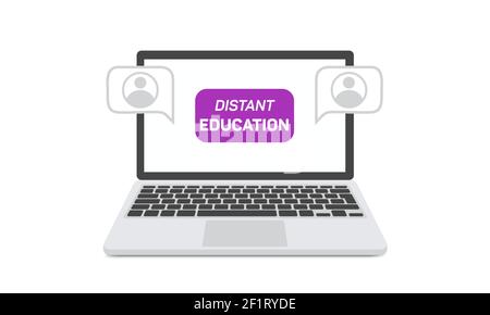 Webinar concept, online course, distant education, video lecture, internet group conference, training test, work from home, easy communication, vector Stock Vector