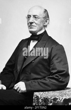 William Lloyd Garrison (1805-1879), abolitionist, journalist, and editor of The Liberator in a portrait c1870. Stock Photo