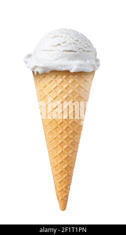 Ice cream waffle cone on white background Stock Photo