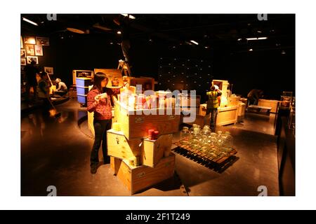 Last minute preparations for tomorows opening of the National Geographic shop on Regents street in Londonphotograph by David Sandison The Independent Stock Photo