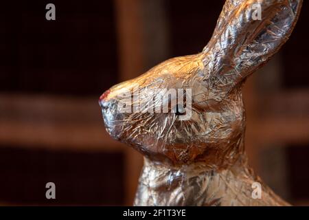 golden easter bunny Stock Photo