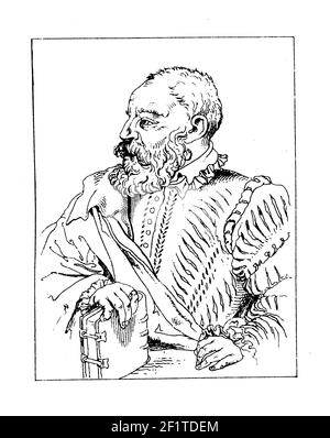 Portrait of Pierre Ramus - French engraving XIX th century Stock Photo ...
