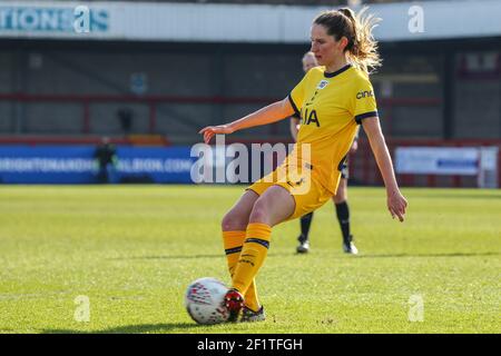 Crawley, UK. 01st Dec, 2019. Abbie McManus Tottenham 20 passes the ball during the Barclays FA Womens Super League game between Brighton & Hove Albion and Tottenham Hotspur at The People's Pension Stadium in Crawley, England Credit: SPP Sport Press Photo. /Alamy Live News Stock Photo