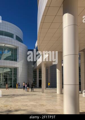 The Getty Center museum in Los Angeles California USA was designed by architect Richard Meier in 1997. Stock Photo