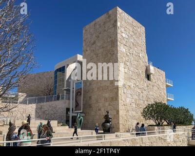 The Getty Center museum in Los Angeles California USA was designed by architect Richard Meier in 1997. Stock Photo