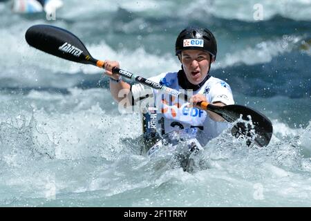 CANOE-KAYAK - 2012 ICF DOWNHILL WORLD CHAMPIONSHIPS - LA PLAGNE (FRA) - DAY 1 - 27/06/2012 - PHOTO JULIEN CROSNIER / KMSP / DPPI - KAYAK WOMEN - CLAIRE BREN (FRA) Stock Photo