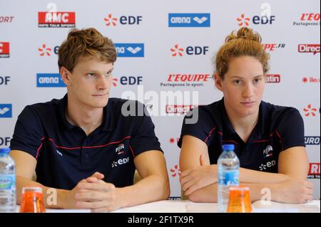 SWIMMING - OPEN EDF 2012 - PRESS CONFERENCE - PARIS (FRA) - 05/07/2012 - PHOTO STEPHANE KEMPINAIRE / KMSP / DPPI - Stock Photo