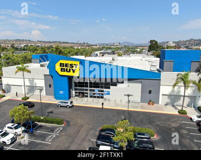 Aerial view of Best Buy multinational electronics store. Stock Photo