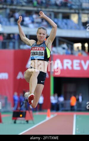 ATHLETICS - MEETING AREVA 2012 - STADE DE FRANCE / PARIS (FRA) - 06/07/2012 - PHOTO STEPHANE KEMPINAIRE / KMSP / DPPI - LONG JUMP - SOKOLOVA Stock Photo