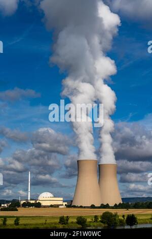 View of the Grohnde nuclear power plant in Emmerthal in Lower Saxony Stock Photo