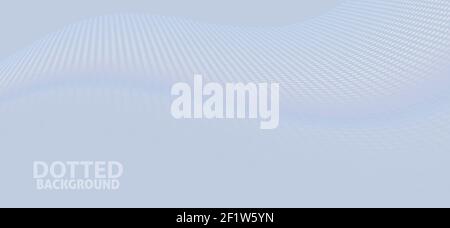 Abstract pale tint of blue background with subtle translucent dotted wave. Minimal vector graphic pattern Stock Vector