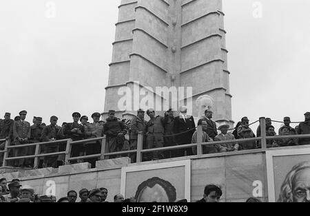 Crowd gathered at military parade, Havana (Cuba : Province), Havana (Cuba), Cuba, 1963. From the Deena Stryker photographs collection. () Stock Photo