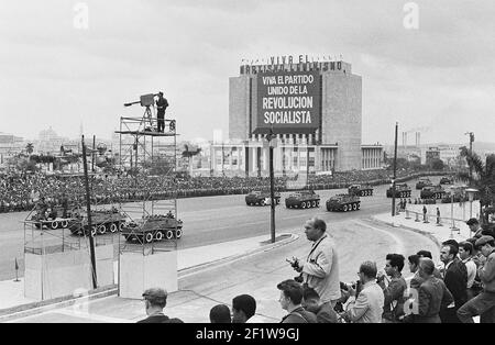 Tanks, military parade, Havana (Cuba : Province), Havana (Cuba), Cuba, 1963. From the Deena Stryker photographs collection. () Stock Photo